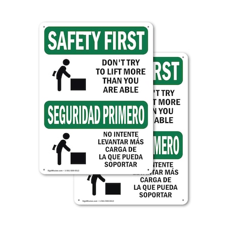 Signmission Safety Culture Sign, 10 in Width, Aluminum, Rectangle, Bilingual OS-2PACK-SF-A-1014-L-10768